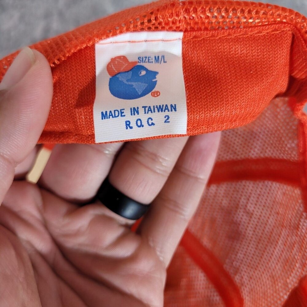 Vintage CDOH SHERA Colorado Dept Highways Trucker Hat Orange Mesh Snapback USA - Picture 6 of 6